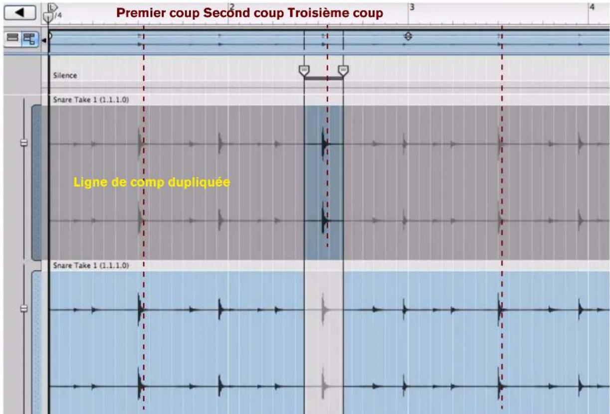 PROPELLERHEAD Reason 6.0 - Maintenez enforcée la touche [Ctrl](Win) ou [Option](Mac) et copiez balayez la zone entourant le second coup de caisse claire. - 2