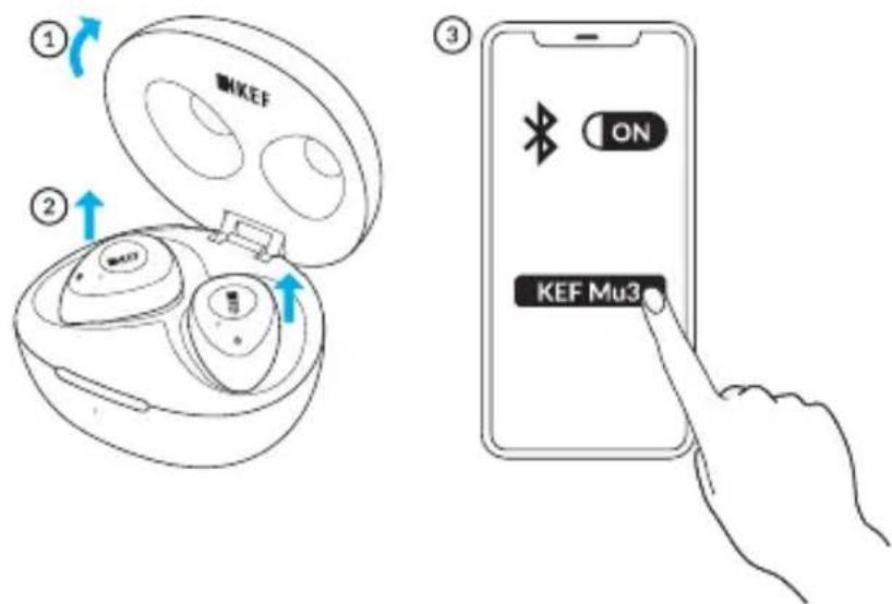 KEF Mu3 - Coupler les écouteurs avec votre appareil Bluetooth - 1