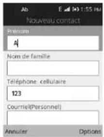 ALCATEL Go Flip - Ajout d'un contact - 1