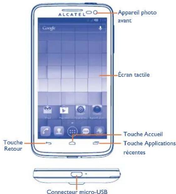 ALCATEL One Touch 5035X - Touches et connecteurs - 2
