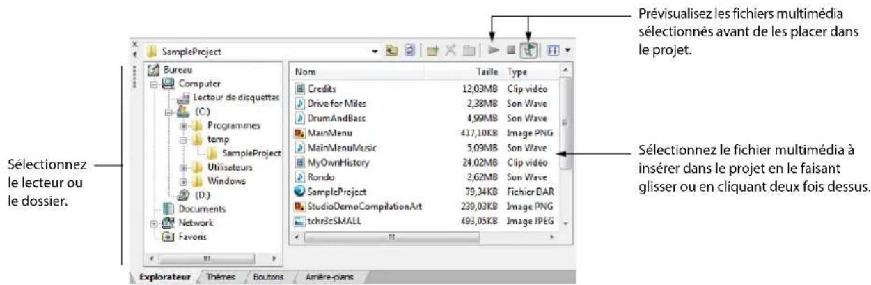 SONY Vegas DVD Architect - Fenêtre Explorateur (Alt+3) - 1