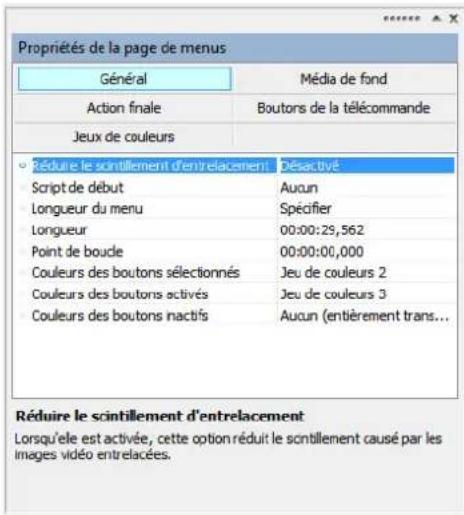 SONY Vegas DVD Architect - Fenetre Propriétés (Alt+8) - 1