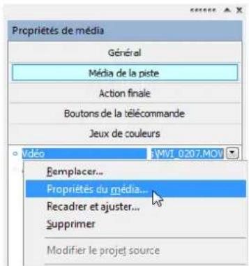 SONY Vegas DVD Architect - Affichage et modification des propriétés des medias - 1