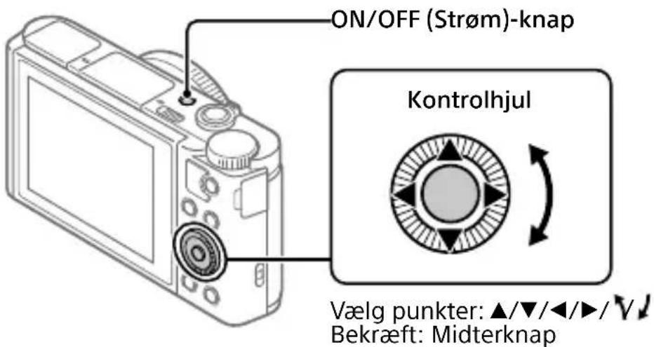 SONY Cybershot DSCWX700 - Indstilling af sproget og uret - 1
