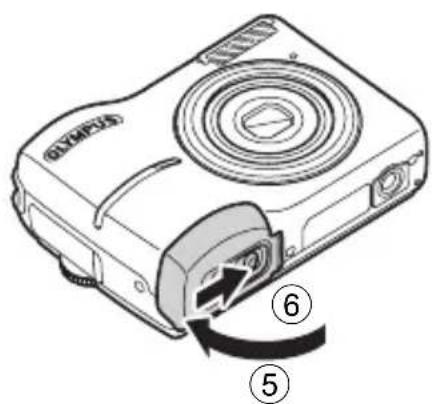 OLYMPUS X760 - a. Insert the batteries into the camera - 3