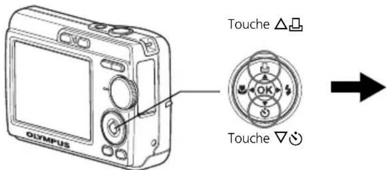 OLYMPUS X760 - a. Appuyez sur la touche  et la touche  pour sélectionner [A]. - 1