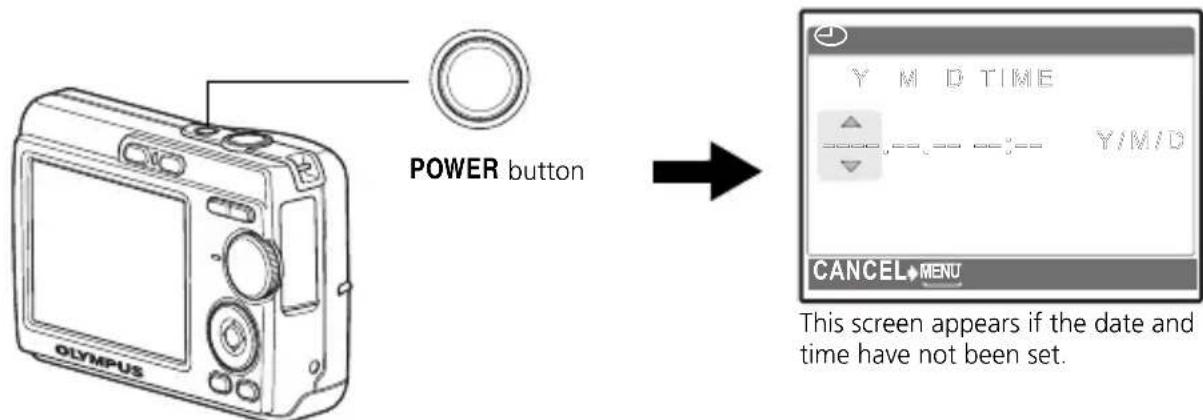 OLYMPUS X760 - b. Press the POWER button - 1