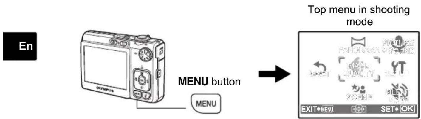 OLYMPUS X790 - Top Menu - 1