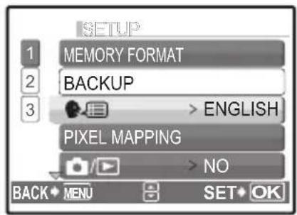 OLYMPUS X790 - Set the language - 3
