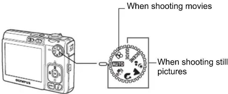 OLYMPUS X790 - a. Set the mode dial to AUTO. - 1