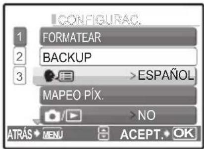 OLYMPUS X790 - Ajuste el idioma - 3