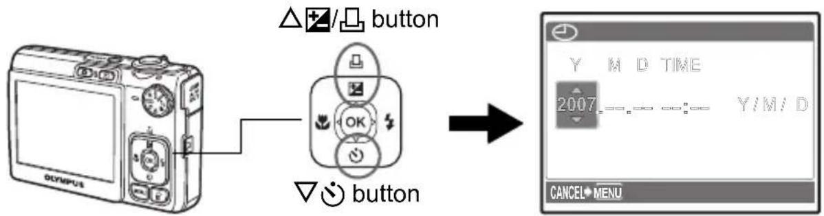 OLYMPUS X790 - a. Press the △/□ and ▽ √ buttons to select [Y]. - 1