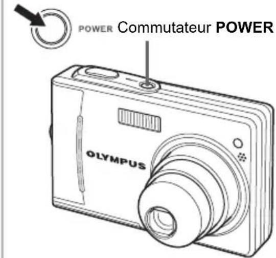 OLYMPUS Camedia X600 - Appuyez sur le commutateur POWER. - 1
