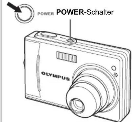 OLYMPUS Camedia X600 - Drücken Sie auf den POWER-Schalter. - 1