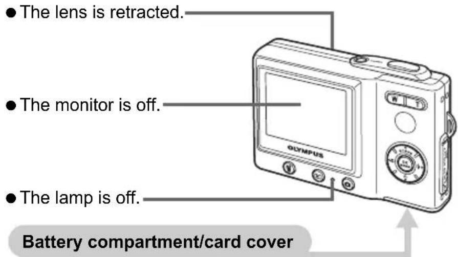 OLYMPUS Camedia X600 - Make sure the camera is turned off. - 1