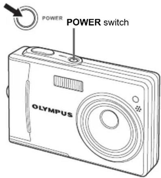 OLYMPUS Camedia X600 - Press the POWER switch. - 1