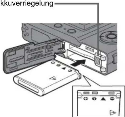OLYMPUS Camedia X600 - Legen Sie den Akku ein. - 1