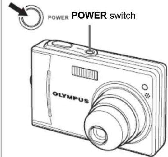 OLYMPUS Camedia X600 - Press the POWER switch. - 1