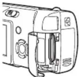 OLYMPUS Camedia D540 Zoom - Face the card the correct way and insert it into the card slot as shown in the illustration. - 2