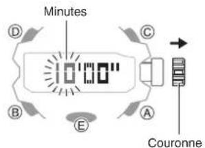 CASIO GShock GGB100 - Définition d'une heure de début - 1