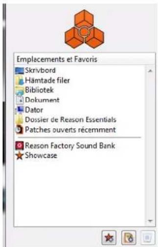 PROPELLERHEAD Reason Essentials 1.0 - Liste des emplacements et des favoris - 1