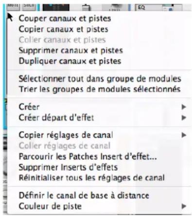 PROPELLERHEAD Reason Essentials 1.0 - Menu contextuel de la bande de voie de mixage principale - 1