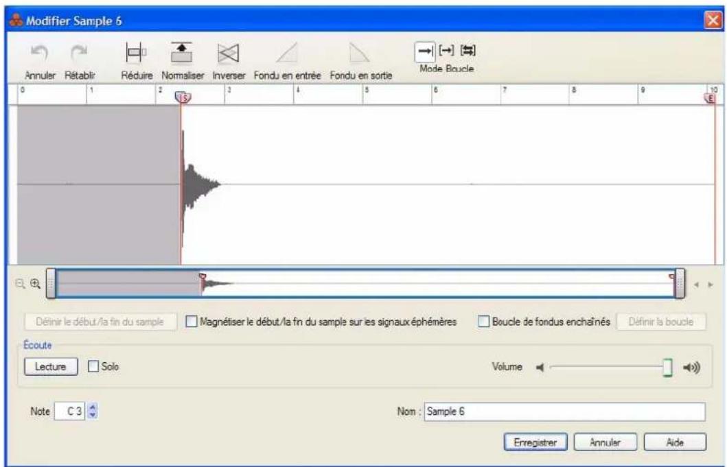 PROPELLERHEAD Reason Essentials 1.0 - Fenêtre Éditer le sample - 2