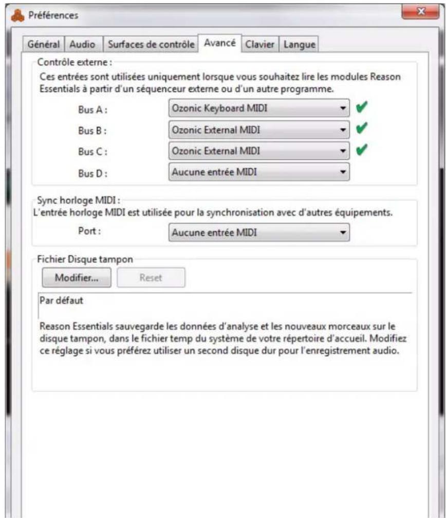 PROPELLERHEAD Reason Essentials 1.0 - Préférences - Avancé - 1