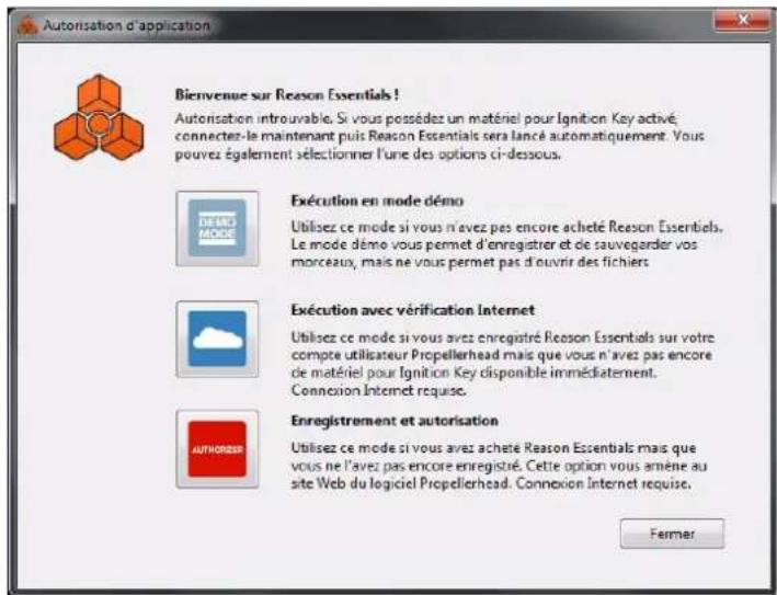 PROPELLERHEAD Reason Essentials 1.0 - Exécution de Reason Essentials avec vérification Internet - 1