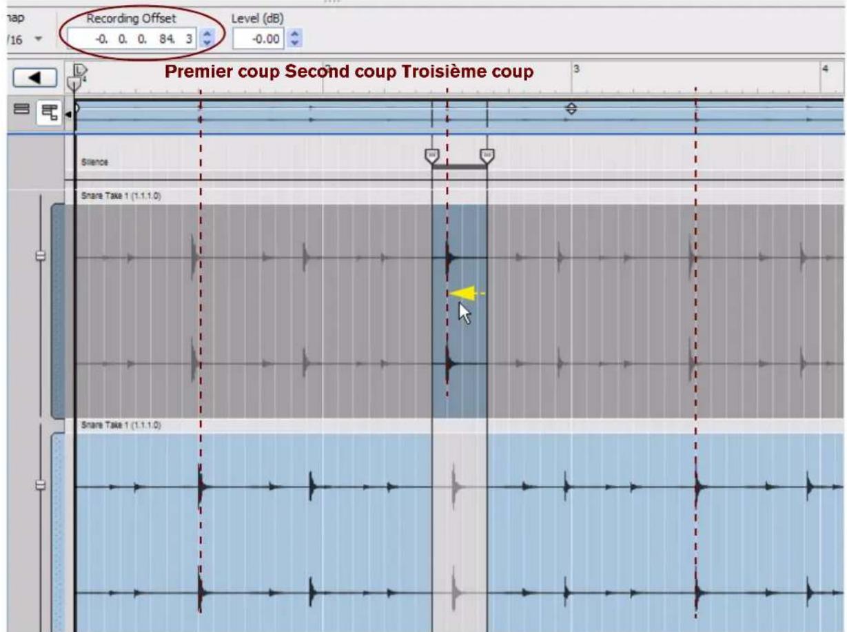 PROPELLERHEAD Reason Essentials 1.0 - Maintenez enfoncée la touche [Ctrl](Win) ou [Option](Mac) et copiez balayez la zone entourant le second coup de caisse claire. - 3