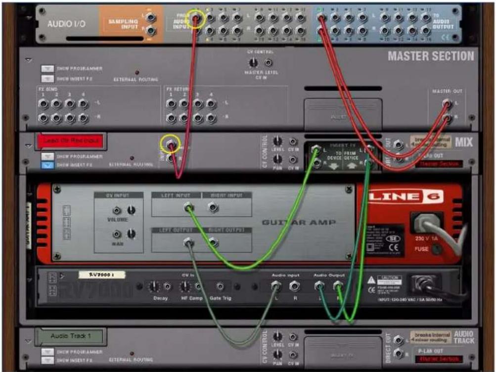 PROPELLERHEAD Reason Essentials 1.0 - Connectez une des entrées audio de l'interface matérielle Reason Essentials à l'entrée gauche du module de voie de mixage. - 1