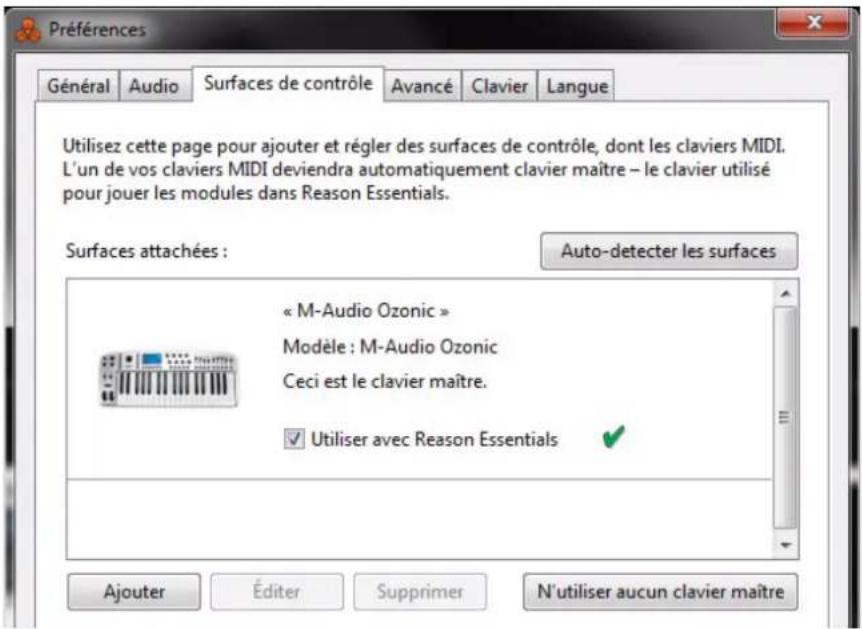 PROPELLERHEAD Reason Essentials 1.0 - Ajouter une surface de contrôle ou un clavier - 1
