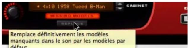 PROPELLERHEAD Reason Essentials 1.0 - - Cliquez sur OK pour ouvrir le morceau avec le modèle d'ampli par défaut à la place du modèle d'ampli supplémentaire. - 1