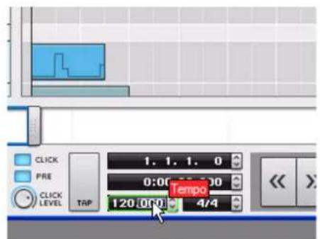 PROPELLERHEAD Reason Essentials 1.0 - Appuyez sur [Alt](Win) ou [Option](Mac) et cliquez sur l'affichage du tempo sur le panneau de transport. - 1