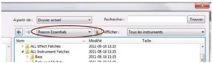 PROPELLERHEAD Reason Essentials 1.0 - Liste déroulante du menu racine - 1