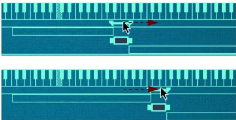 PROPELLERHEAD Reason Essentials 1.0 - Déplacer les zones en déplaçant la barre de l'onglet - 1