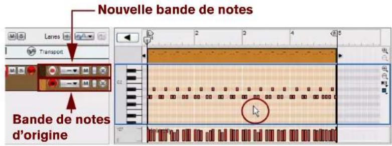 PROPELLERHEAD Reason Essentials 1.0 - Cliquez sur le bouton « Déplacer » du panneau « Extraire des notes vers des bandes ». - 1
