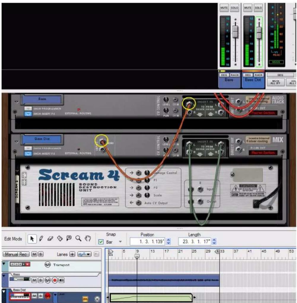 PROPELLERHEAD Reason Essentials 1.0 - Division d'un signal non traité dans une autre voie de mixage pour un traitement en parallèle - 1