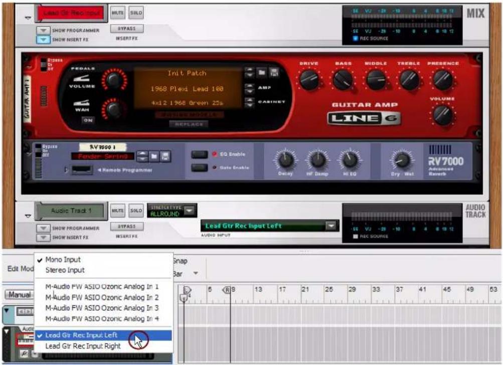 PROPELLERHEAD Reason Essentials 1.0 - Enfin, sélectionnez le module de voie de mixage comme entrée dans le module de piste audio. - 1