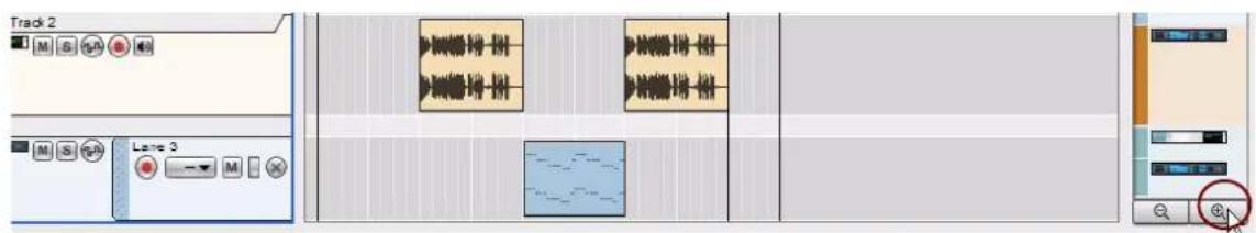 PROPELLERHEAD Reason Essentials 1.5 - Zoom vertical dans le séquenceur - 1