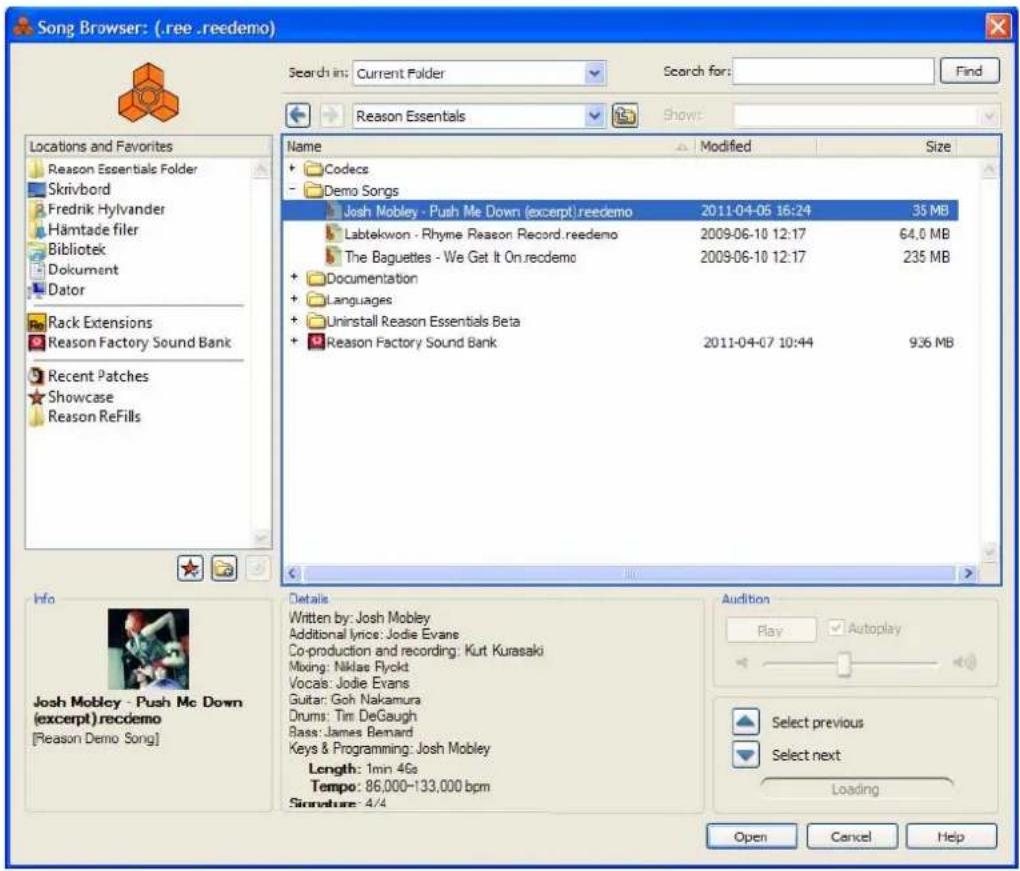 PROPELLERHEAD Reason Essentials 1.5 - Utilisation du navigateur - 1