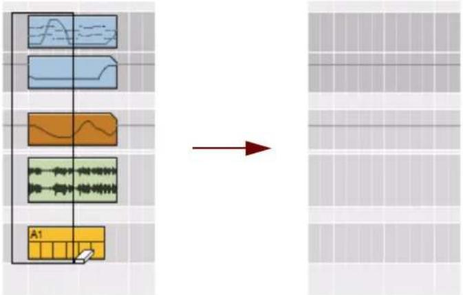 PROPELLERHEAD Reason Essentials 1.5 - Suppression de clips à l'aide de l'outil Gomme - 2