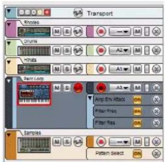 PROPELLERHEAD Reason Essentials 1.5 - Aperçu de la liste des pistes - 1