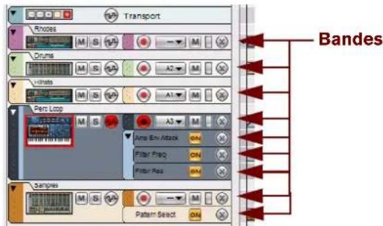 PROPELLERHEAD Reason Essentials 1.5 - Aperçu des bandes - 1