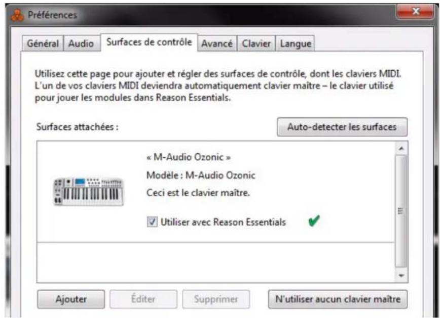 PROPELLERHEAD Reason Essentials 1.5 - Ajouter une surface de contrôle ou un clavier - 1