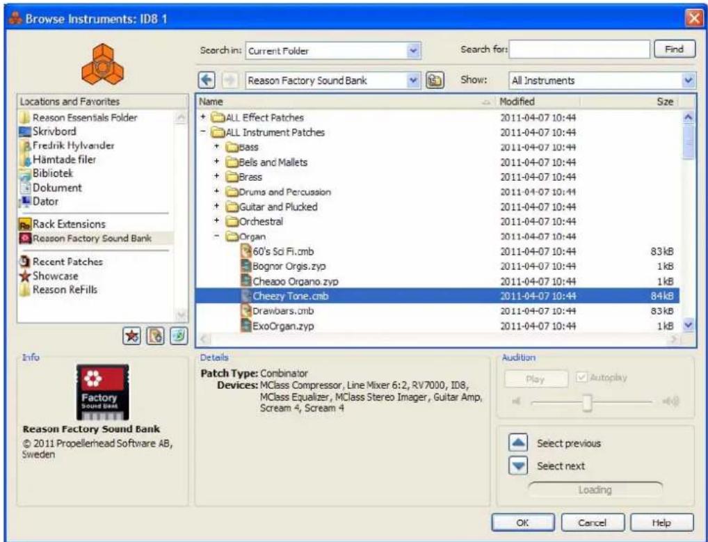 PROPELLERHEAD Reason Essentials 1.5 - Utilisation du navigateur - 1