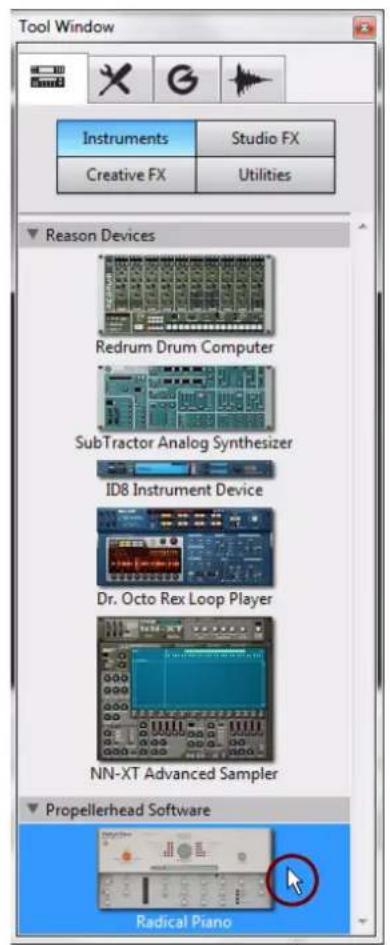 PROPELLERHEAD Reason Essentials 1.5 - Utilisation des modules Rack Extension dans Reason Essentials - 2