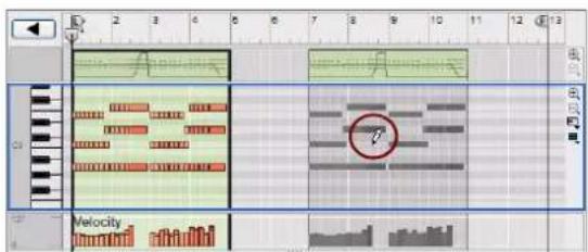 PROPELLERHEAD Reason Essentials 1.5 - À propos du dessin de notes en dehors d'un clip ouvert - 3