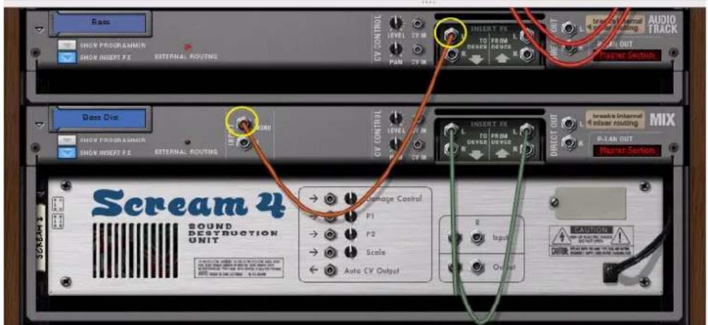 PROPELLERHEAD Reason Essentials 1.5 - Division d'un signal non traité dans une autre voie de mixage pour un traitement en parallelele - 2