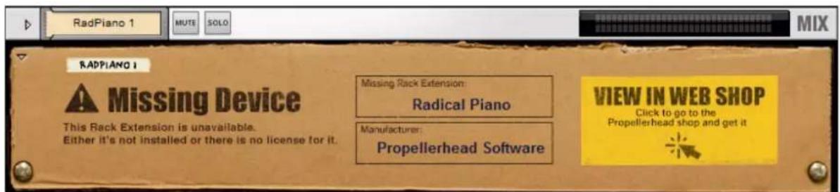 PROPELLERHEAD Reason Essentials 1.5 - A propos des modules Rack Extension manquants - 2